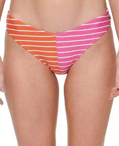 TOMMY HILFIGER Bikini Swim Bottoms Pink Orange Stripe Size Large $58 - NWT - Picture 1 of 3