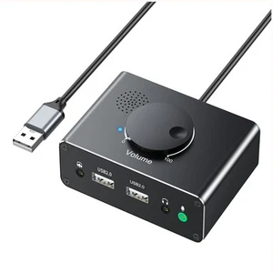 Scheda Audio Esterna USB 3 Porte Scheda Audio USB da 2.0 A 3,5 mm con Contr8260 - Photo 1/1