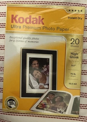 Kodak 5x7 in Ultra Premium Photo Paper High Gloss 20 Sheets New Sealed - Image 1 of 2