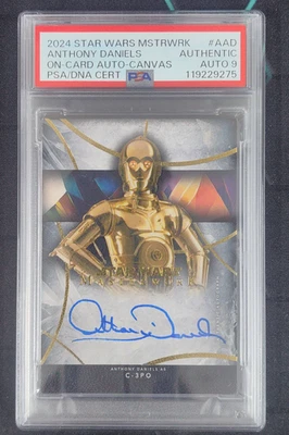 2024 Topps Star Wars Masterwork Anthony Daniels On Card Canvas /25 PSA Auto 9 - Image 1 of 2