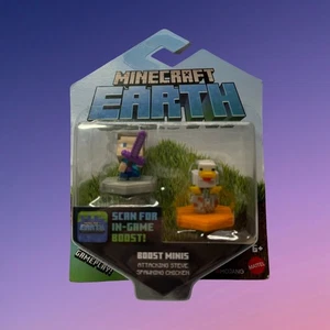 MINECRAFT EARTH Boost Minis Attacking Steve & Spawning Chicken - Picture 1 of 3