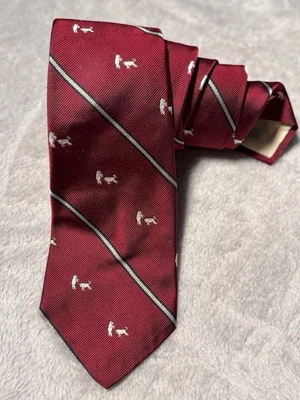 Vintage Brooks Brothers Makers Black Label Bear Vs Bull Maroon Tie RARE - Image 1 of 4