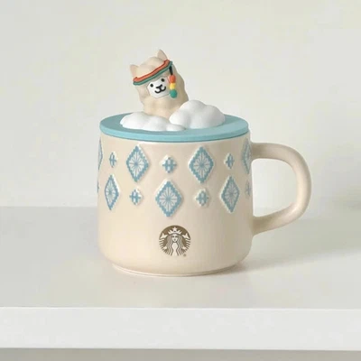 New China Starbucks 2024 Summer Alpaca Paradise 14oz Ceramic Mug With Lid - Image 1 of 2