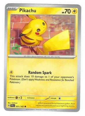 #051/162 Pikachu Common | SV05: Temporal Forces NM - Image 1 of 2