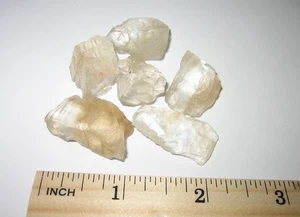 6 SMALL NATURAL ROUGH GEM 0.6"- 1" GOLDEN PETALITE CRYSTALS FROM BRAZIL 27grams - Picture 1 of 4