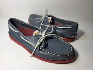 Chant Kansas University KU Jayhawks Men's Loafers Boat Shoes - Size 9.5M - Picture 1 of 8