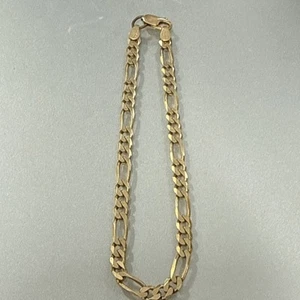 14kt Yellow Gold 8.5 Inches 6 Gm Figaro Chain Bracelet Stamped CIT 14KT ITALY - Picture 1 of 8