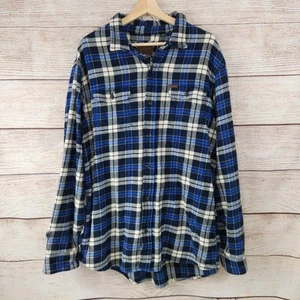 Camisa de franela pesada Orvis a cuadros XLT bolsillos azules **DEFECTUOSA - Imagen 1 de 11