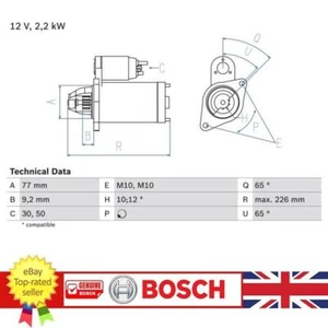 Starter For Mitsubishi GALANT L200 LANCER PAJERO 90-11 MD315548 , 0986022740 - Picture 1 of 2