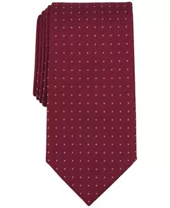 Michael Kors Lawry Dot Tie Men's One Size Burgundy Silk Blend Adjustable - Picture 1 of 15