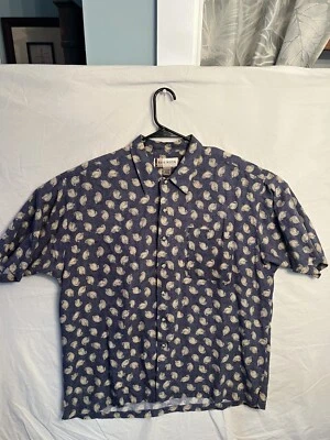 Vintage Reunion XL Menswear Geometric Paisley Button Down Rayon Blend 168 - Image 1 of 4