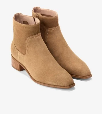 Новый без коробки Cole Haan Naia ботинок ботильоны размер 7,5B коричневая замша W32260 квадратный носок  - Изображение 1 из 4