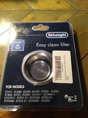 NEW DeLonghi Large 2 Cup Easy Clean Filter for EC Models - Dlsku 551-328-1001 - Image 1 of 3