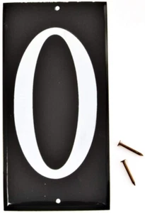 HY-KO Products CA-25/0 Aluminum House Number, 0 (ZERO), Black with Reflective - Picture 1 of 1