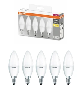 OSRAM 5w LED E14 SES 40w 470lm Warm White Classic 2700K A+ 5 pack - Picture 1 of 7