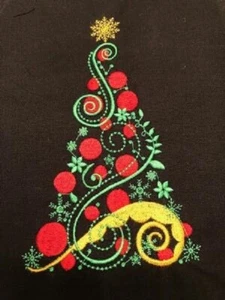 HERMOSO BLOQUE DE EDREDÓN DE ÁRBOL DE NAVIDAD BORDADO - Imagen 1 de 1