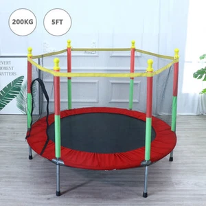 140cm Indoor Trampolin Kinder Kindertrampolin Gartentrampolin Mit Netz - Bild 1 von 6