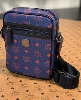 MCM Visetos Bandolera Azul Marino Bolso Mensajero Unisex Nuevo MMRCSFO03H1003 Foto 1 de 4