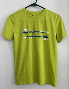 Boys Lime Green CHAMPION T-Shirt Performance Tee Size XL CHB206 - Picture 1 of 7