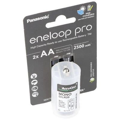 Panasonic eneloop Mono 5000mAh composto da 1x adattatore AccuCell D e 2x eneloo - Immagine 1 di 4
