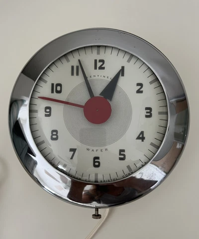 RETRO SENTINEL WAFER ELECTRIC WALL CLOCK, E. INGRAHAM SK174, EXCELLENT COND!! Cover