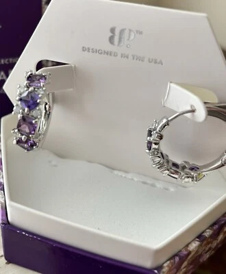 Bomb Party February Birthday Earrings Scattered Hoops RBP6999 - Image 1 of 3