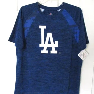 Majestic Genuine MLB LA Dodgers Blue Camo Crew T-Shirt NWT - Size Large - Picture 1 of 5