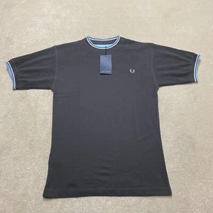 Fred Perry T-Shirt XS Men's Brown Crewneck Logo Vintage Deadstock BNWT - Picture 1 of 9