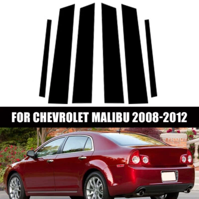 6 postes de pilar de ventana pegatina negro brillante para Chevrolet Malibu 2008-12 Foto 1 de 4