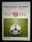 Dynamo Dresden-Bayer Uerdingen 1985/86 EC der Pokalsieger Org. Programm SELTEN