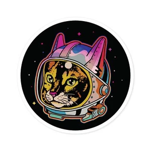 Astrocat | Redondo | Interior\ Exterior | Pegatina de coche | Gato | Astronauta - Imagen 1 de 16