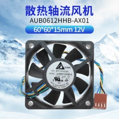 DELTA AUB0612HHB 12v 0.20a 6015 6cm 4-wire PWM cooling fan - Image 1 of 4