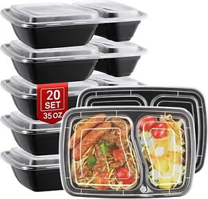 Pack de 100 contenants alimentaires pour la préparation des repas 35 oz boîte à lunch en plastique réutilisable jetable États-Unis