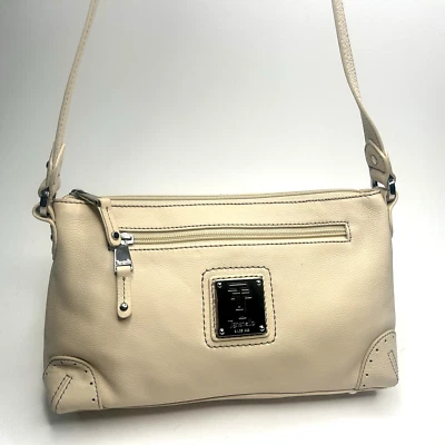 Bolso de Hombro Clásico Pequeño Y2K TIGNANELLO Cuero Genuino Marfil Guijarro Foto 1 de 4