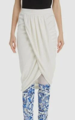 Falda midi acanalada blanca para mujer Dries Van Noten talla X-pequeña $490 Foto 1 de 2