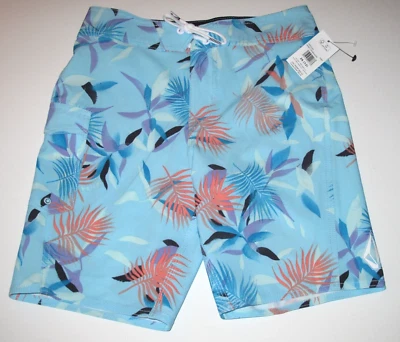 Volcom Big Boy's 28/16 Manic 2 Board Shorts Blue Tropical Floral - Image 1 of 2