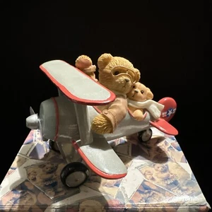 2000 Cherished Teddies 789828 Warren Airplane Boy Puppy Flying Plane NIB COA - Picture 1 of 9