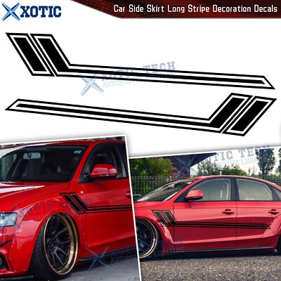 67-inch Side Fender Door Black Hockey Stripe Vinyl Sticker For Audi A4 A3 A5 A6 - Image 1 of 4