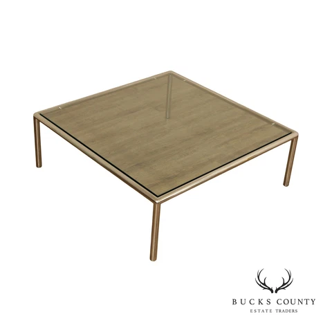 Postmodern Tubular Chrome and Square Glass Top Coffee Table Cover