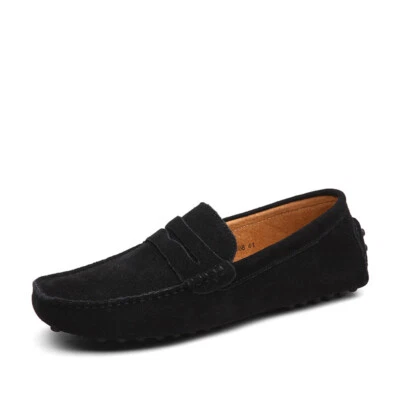 Suede Leather Men Casual Shoes Loafers Driving Moccasins Slip on Leather Shoes - Image 1 of 4