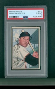 1952 Bowman Baseball Card - #232 Enos Slaughter High Number, PSA 6 EXMT - Picture 1 of 2