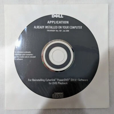 Dell Application CD P/N M102H~Reinstall Cyberlink PowerDVD DX 8.1 Software - Image 1 of 2