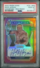2022 Panini Prizm WWE Collection Hulk Hogan Auto Autograph Red 5/99 PSA 10