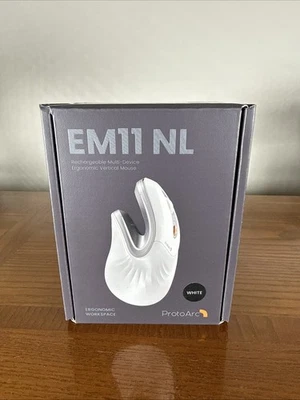 Protoarc Ergonomic Mouse, Em11 Nl Bluetooth Rechargeable Wireless Vertical WHITE - Image 1 of 2