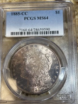 1885 CC Morgan Silver Dollar PCGS MS-64 - Image 1 of 2