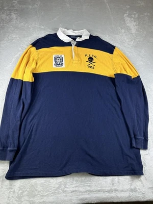 Polo Ralph Lauren Shirt Men 3XL Tall Yellow Rugby Patch Skull Long Sleeve Crest - Image 1 of 4
