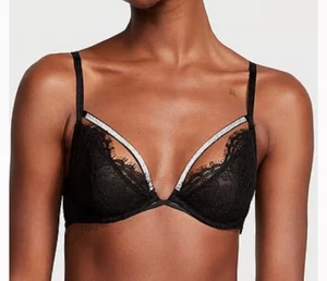 Victoria’s Secret sehr sexy tief ausgeschnittener Halb-BH mit Spitze Größe 32DD NEU - Bild 1 von 9