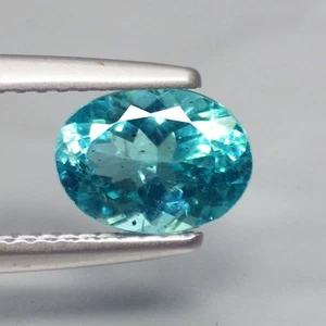 1,43 Ct Fantastico Ovale (8 x 6) Naturale Paraiba Verde Neon Blu Apatite Gemme - Foto 1 di 7