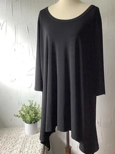 woman within ( 1x 22-24 ) Black Asymmetrical Tunic Top/dress ,Long Sleeve - Picture 1 of 8