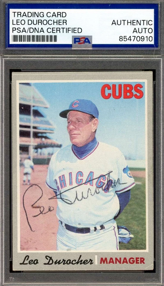 Leo Durocher PSA DNA Signed 1970 Topps Autograph Cubs - Image 1 of 1